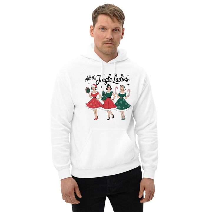 All The Jingle Ladies Graphic Hoodie - White - S - ArtyKoala