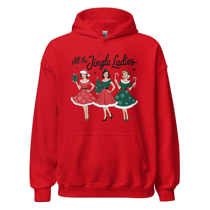 All The Jingle Ladies Graphic Hoodie - Red - S - ArtyKoala