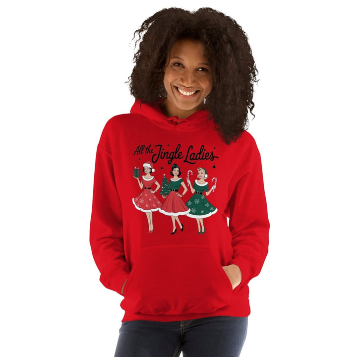 All The Jingle Ladies Graphic Hoodie - Maroon - S - ArtyKoala