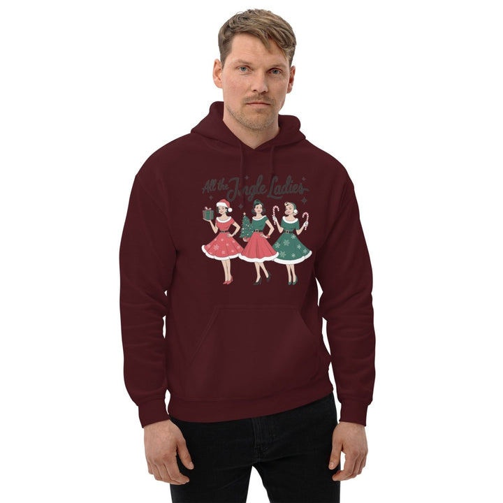 All The Jingle Ladies Graphic Hoodie - Navy - S - ArtyKoala