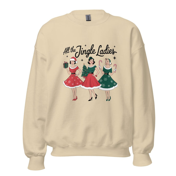 All The Jingle Ladies Graphic Sweatshirt - Sand - S - ArtyKoala