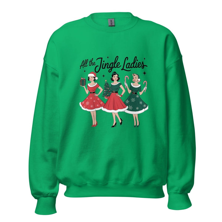 All The Jingle Ladies Graphic Sweatshirt - Irish Green - S - ArtyKoala