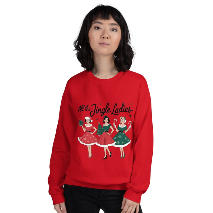 All The Jingle Ladies Graphic Sweatshirt - Maroon - S - ArtyKoala
