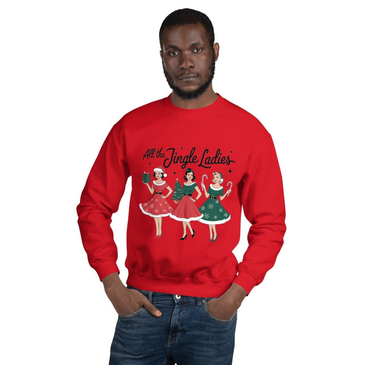 All The Jingle Ladies Graphic Sweatshirt - Maroon - S - ArtyKoala