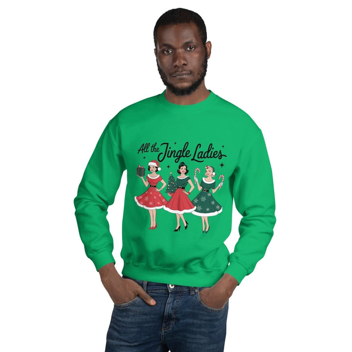 All The Jingle Ladies Graphic Sweatshirt - Red - S - ArtyKoala