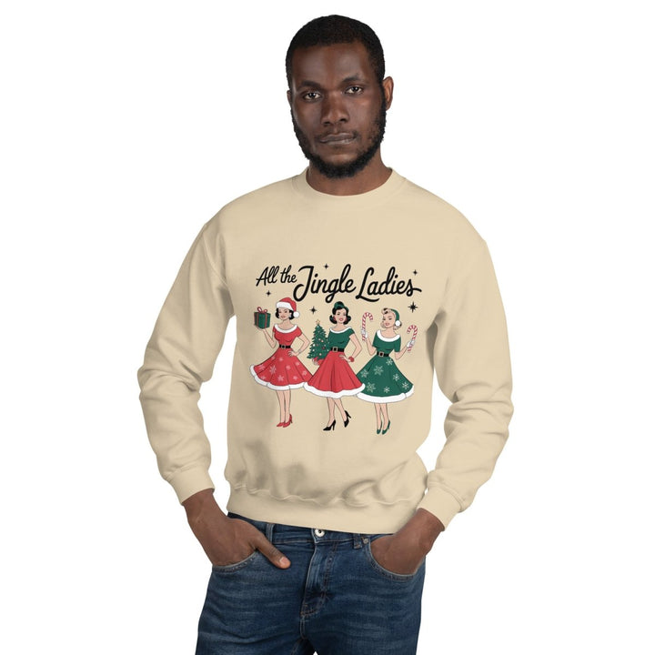 All The Jingle Ladies Graphic Sweatshirt - Sand - S - ArtyKoala