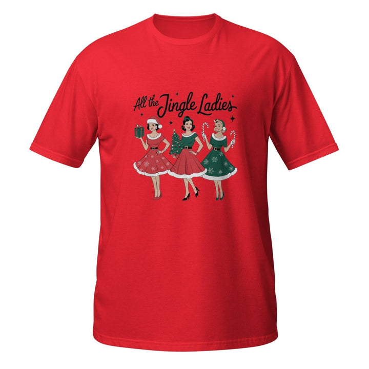 All The Jingle Ladies Graphic Tee - Red - S - ArtyKoala