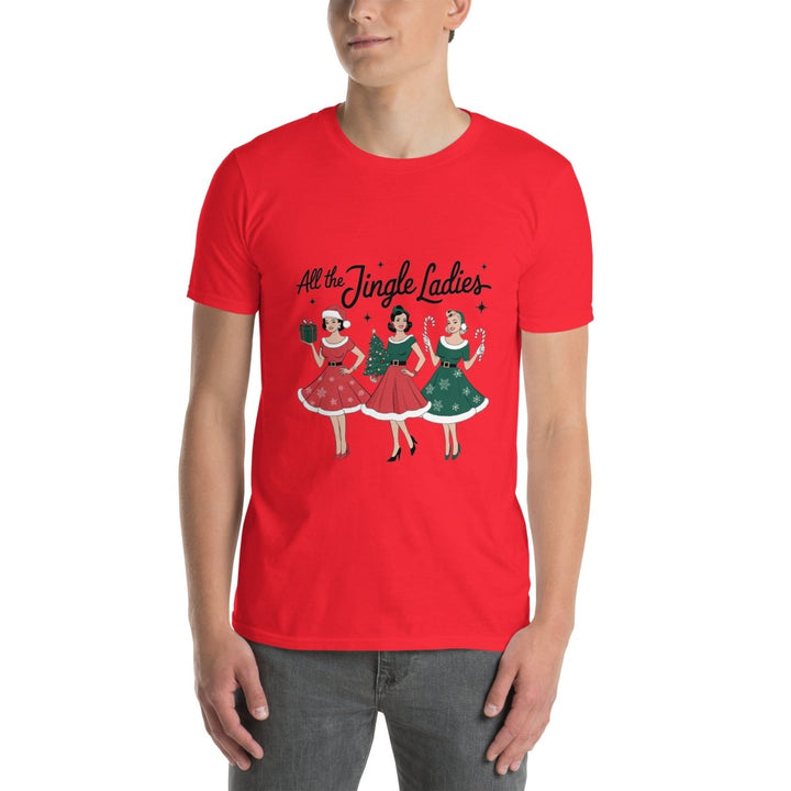 All The Jingle Ladies Graphic Tee - Red - S - ArtyKoala