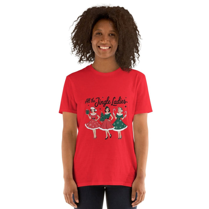 All The Jingle Ladies Graphic Tee - Red - S - ArtyKoala