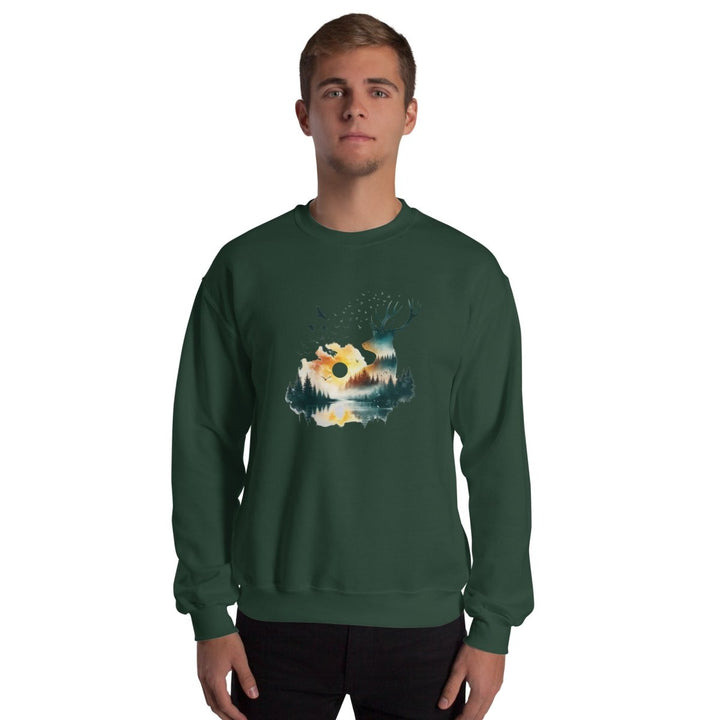 Amazing Nature Graphic Sweatshirt - Forest Green - S - ArtyKoala
