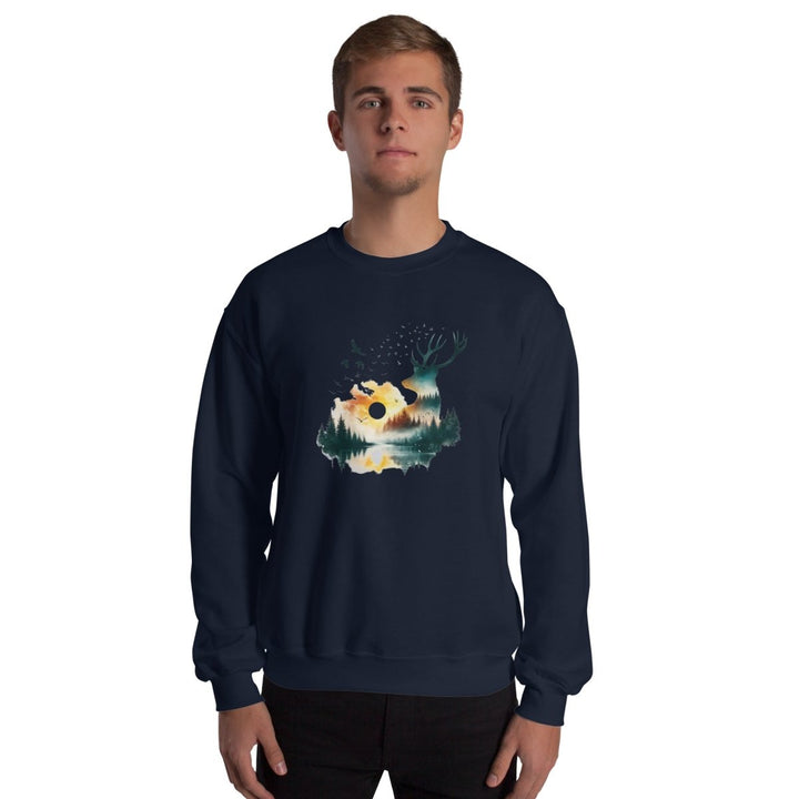 Amazing Nature Graphic Sweatshirt - Navy - S - ArtyKoala