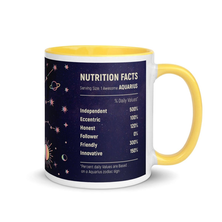 Aquarius Colorful Print Mug - Yellow - 11 oz - ArtyKoala
