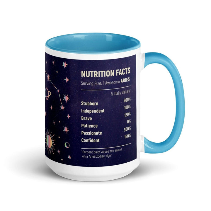 Aries Colorful Print Mug - Blue - 15 oz - ArtyKoala