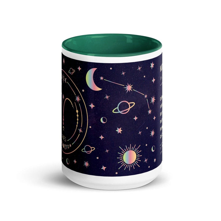 Aries Colorful Print Mug - Dark green - 15 oz - ArtyKoala