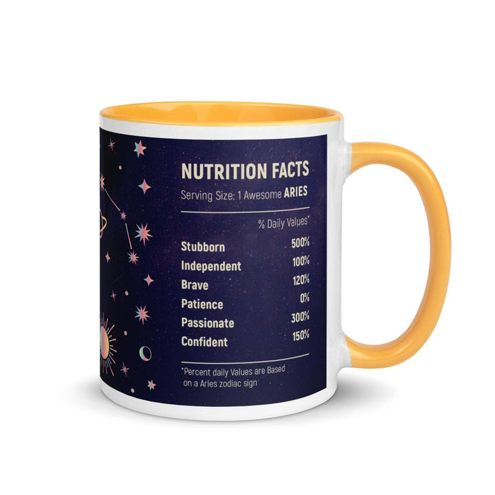 Aries Colorful Print Mug - Golden Yellow - 11 oz - ArtyKoala
