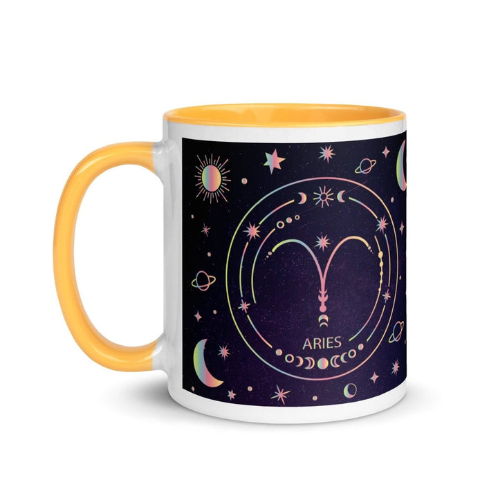 Aries Colorful Print Mug - Golden Yellow - 11 oz - ArtyKoala