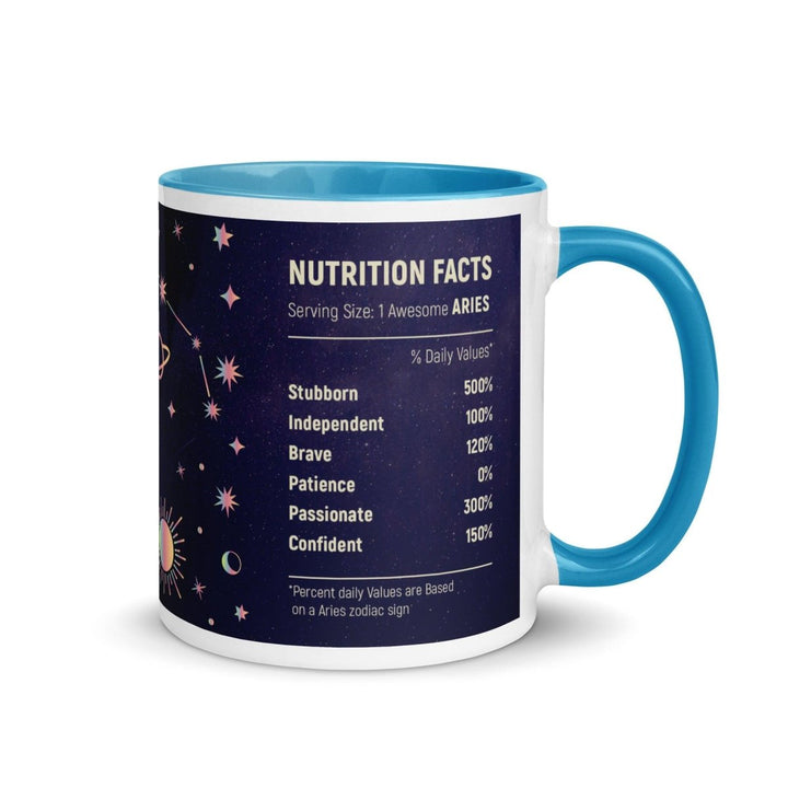 Aries Colorful Print Mug - Blue - 11 oz - ArtyKoala