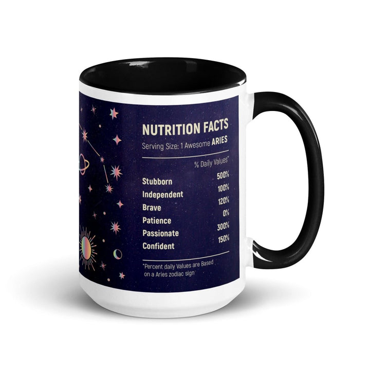 Aries Colorful Print Mug - Black - 15 oz - ArtyKoala