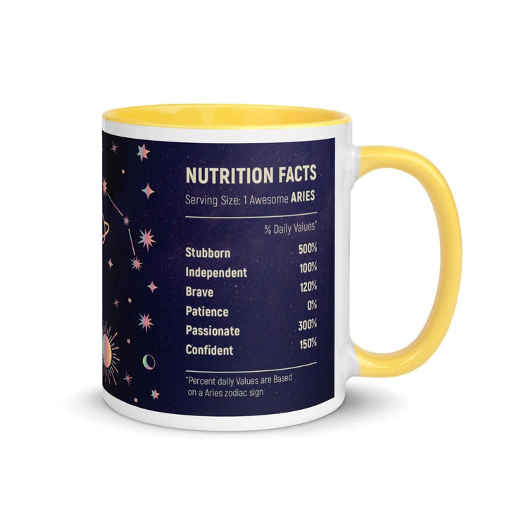 Aries Colorful Print Mug - Yellow - 11 oz - ArtyKoala