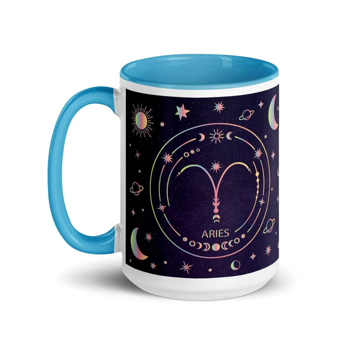Aries Colorful Print Mug - Blue - 15 oz - ArtyKoala
