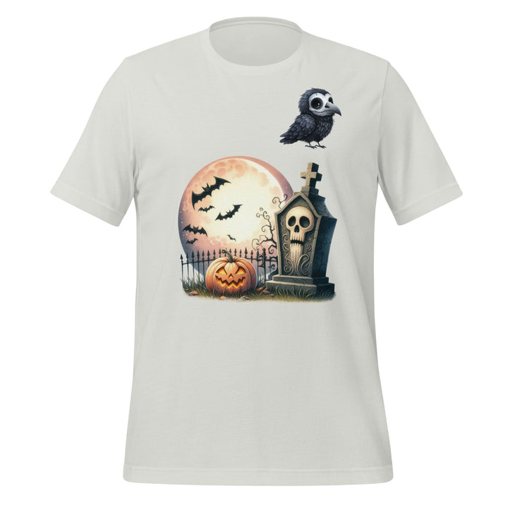 Bat Tomb and Crow Unisex Premium Halloween T-shirt - Silver / S - ArtyKoala