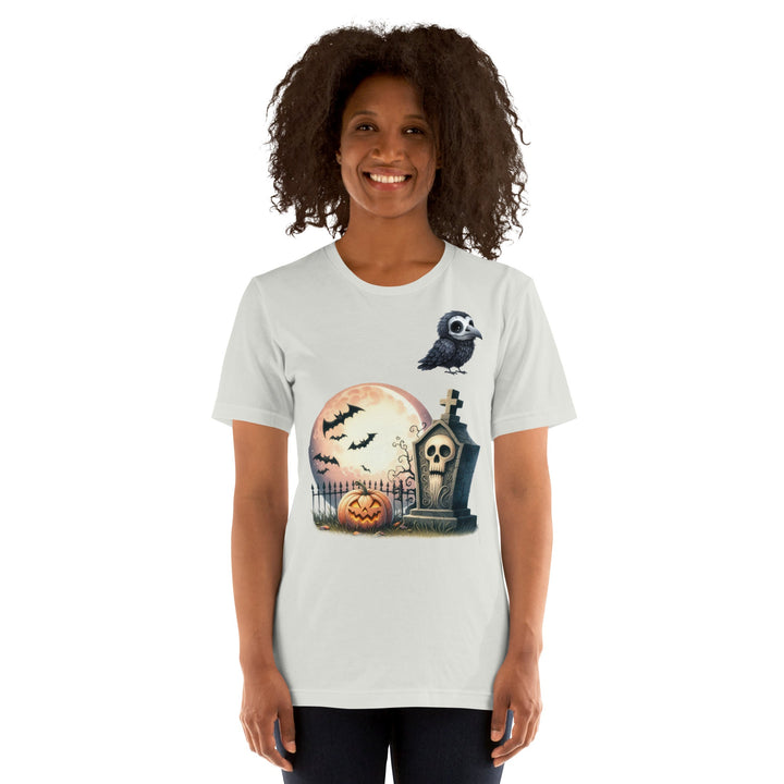 Bat Tomb and Crow Unisex Premium Halloween T-shirt - ArtyKoala