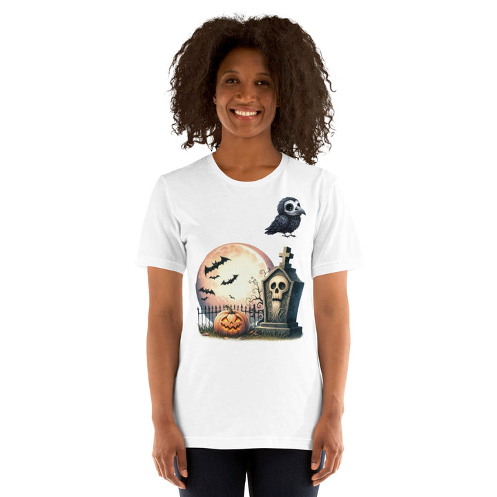 Bat Tomb and Crow Unisex Premium Halloween T-shirt - ArtyKoala