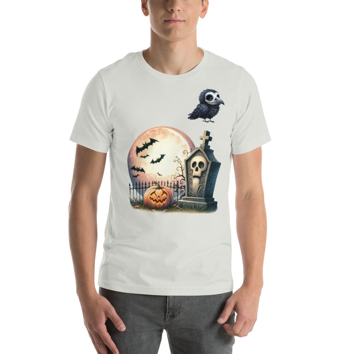 Bat Tomb and Crow Unisex Premium Halloween T-shirt - ArtyKoala