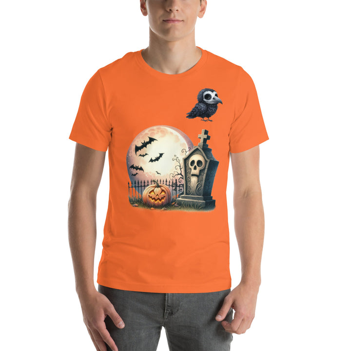 Bat Tomb and Crow Unisex Premium Halloween T-shirt - ArtyKoala