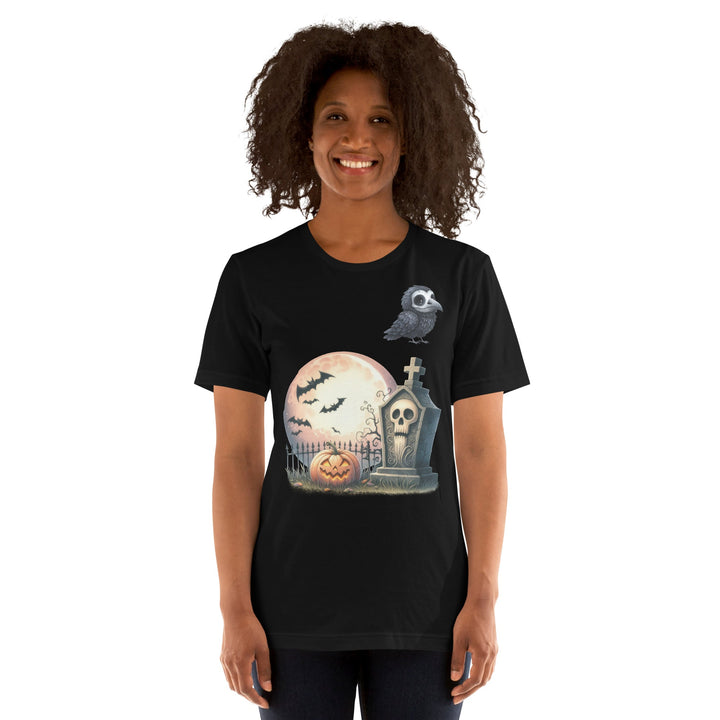 Bat Tomb and Crow Unisex Premium Halloween T-shirt - ArtyKoala