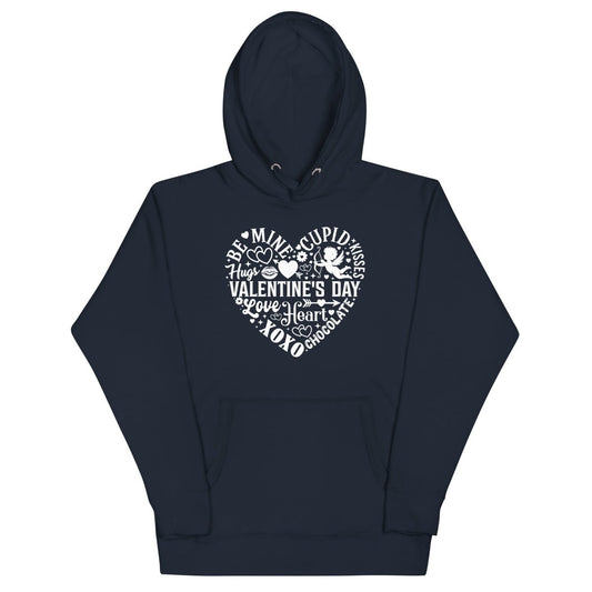Be Mine Cupid Graphic Hoodie - Navy Blazer - S - ArtyKoala