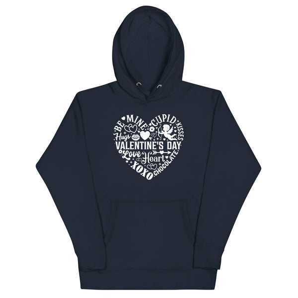 Be Mine Cupid Graphic Hoodie - Navy Blazer - S - ArtyKoala