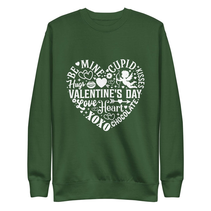 Be Mine Cupid Graphic Sweatshirt - Forest Green - S - ArtyKoala
