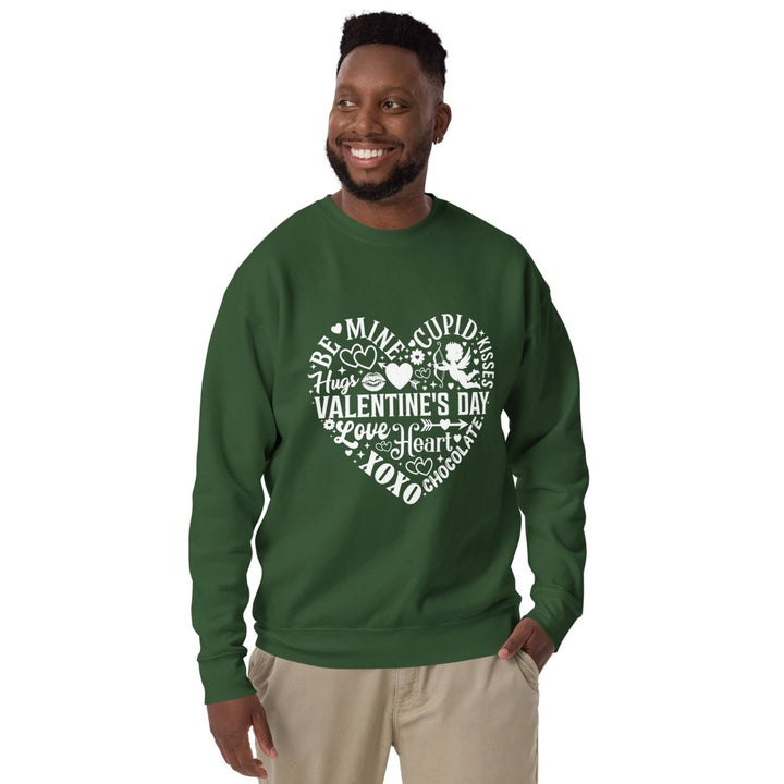 Be Mine Cupid Graphic Sweatshirt - Forest Green - S - ArtyKoala