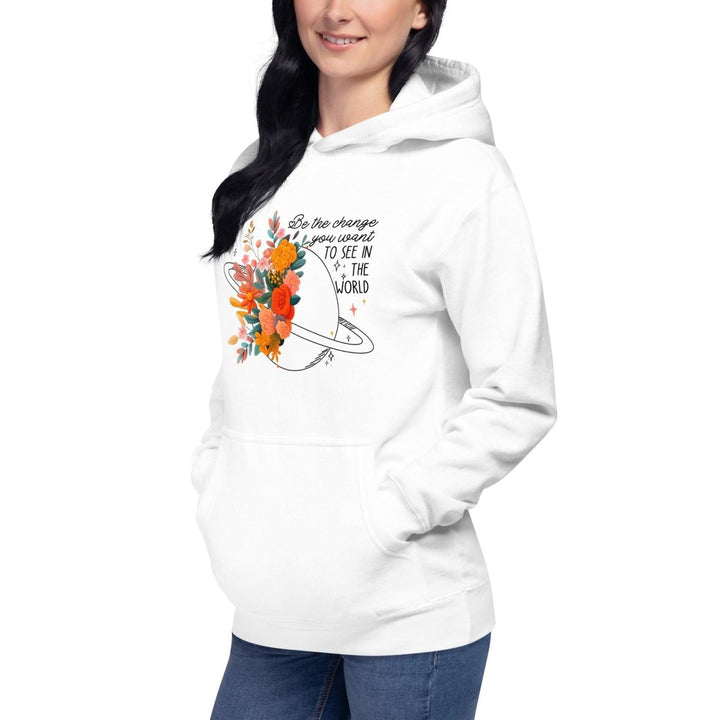 Be Positive Graphic Hoodie - White - S - ArtyKoala