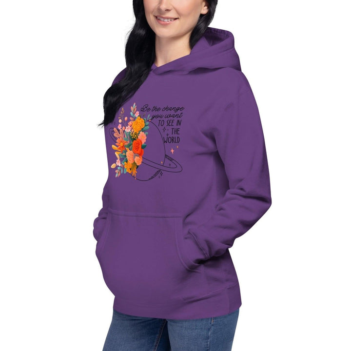 Be Positive Graphic Hoodie - Purple - S - ArtyKoala