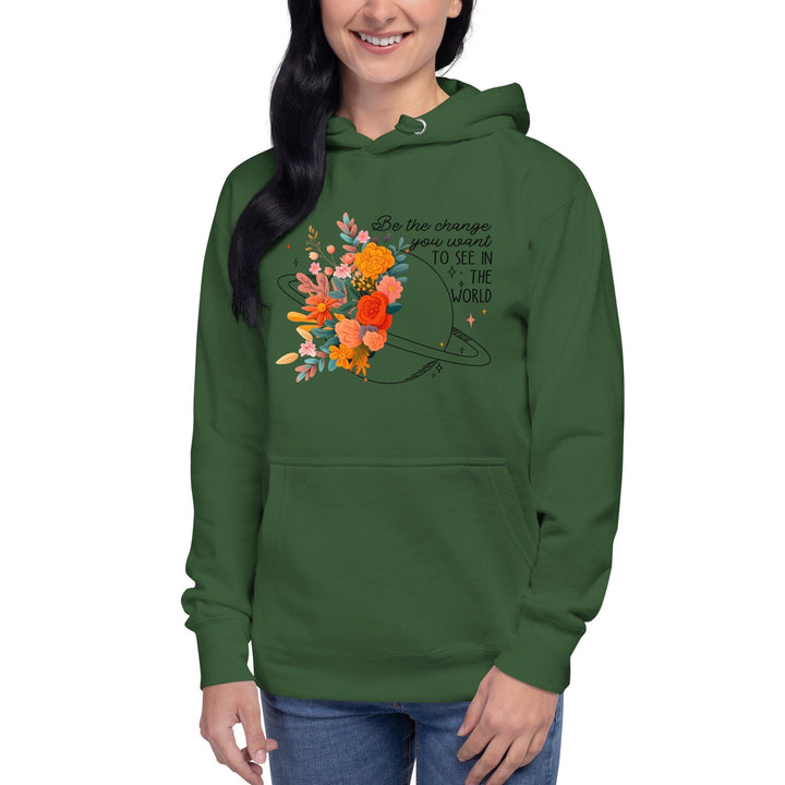 Be Positive Premium Women Hoodie - Forest Green / S - ArtyKoala