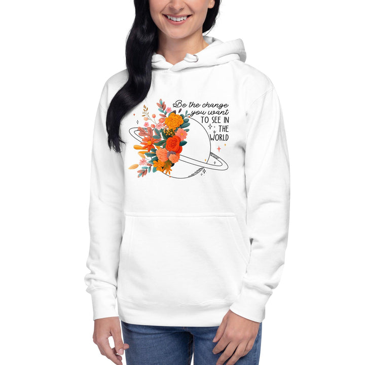 Be Positive Premium Women Hoodie - White / S - ArtyKoala