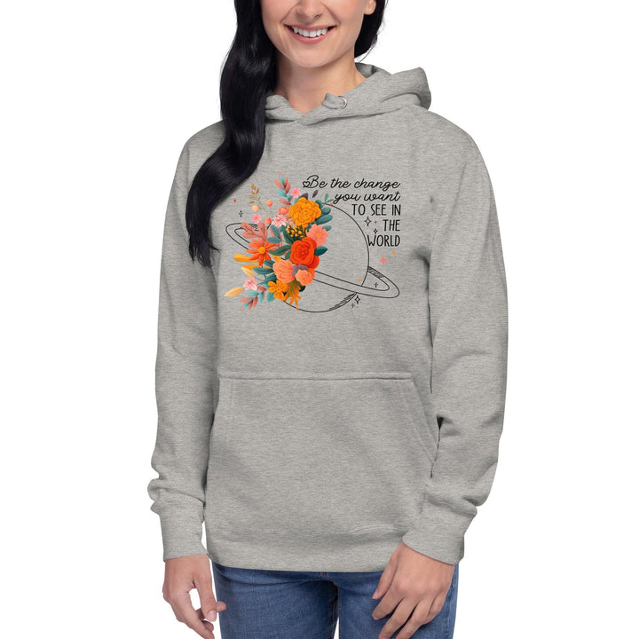 Be Positive Premium Women Hoodie - Carbon Grey / S - ArtyKoala