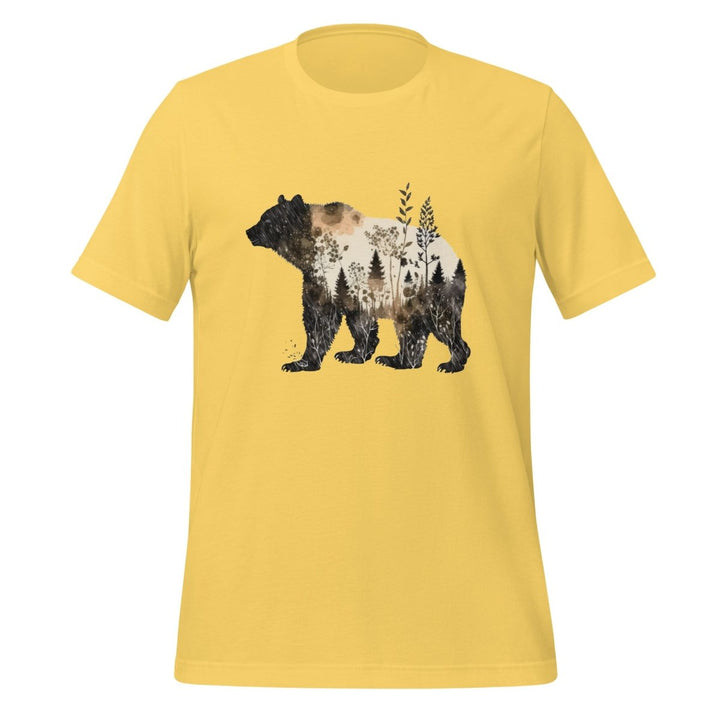 Bear and Nature Graphic Tee - Yellow - S - ArtyKoala