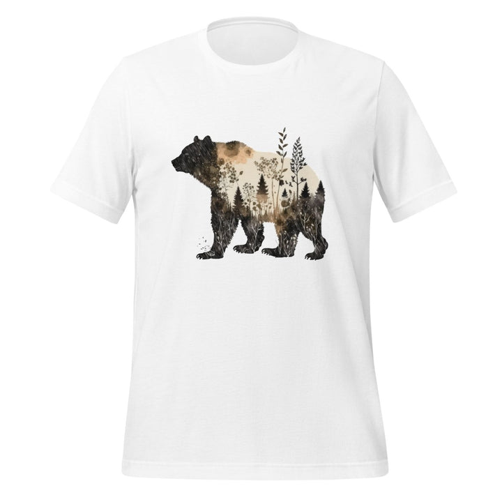 Bear and Nature Graphic Tee - White - S - ArtyKoala
