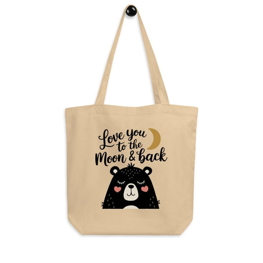 Bear Love You to Moon Custom Tote Bag - ArtyKoala