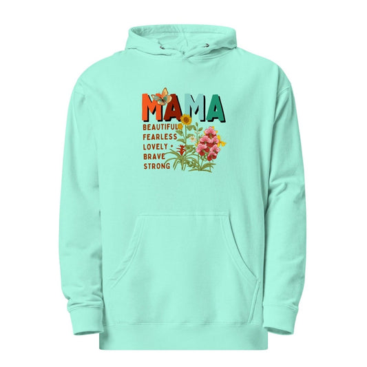 Beautiful Mama Graphic Hoodie - Mint - S - ArtyKoala