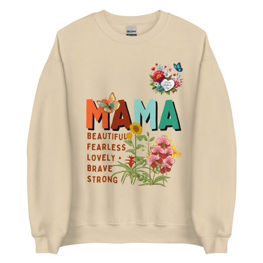 Beautiful Mama Graphic Sweatshirt - Sand - S - ArtyKoala