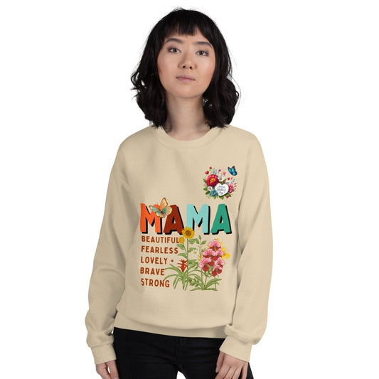 Beautiful Mama Graphic Sweatshirt - Sand - S - ArtyKoala
