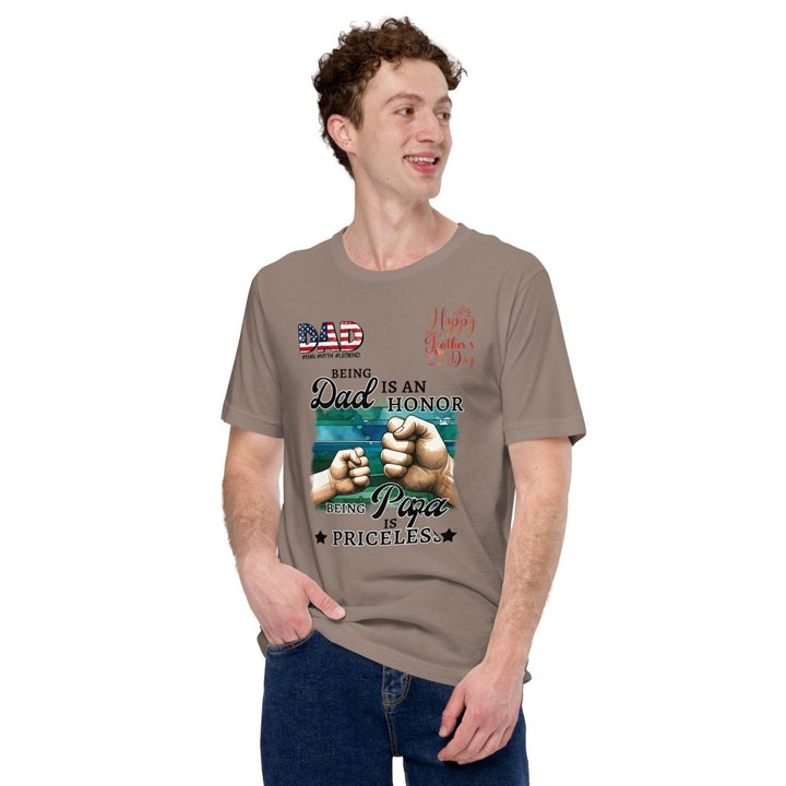 Being Dad Is Honor Graphic Tee - Pebble - S - ArtyKoala