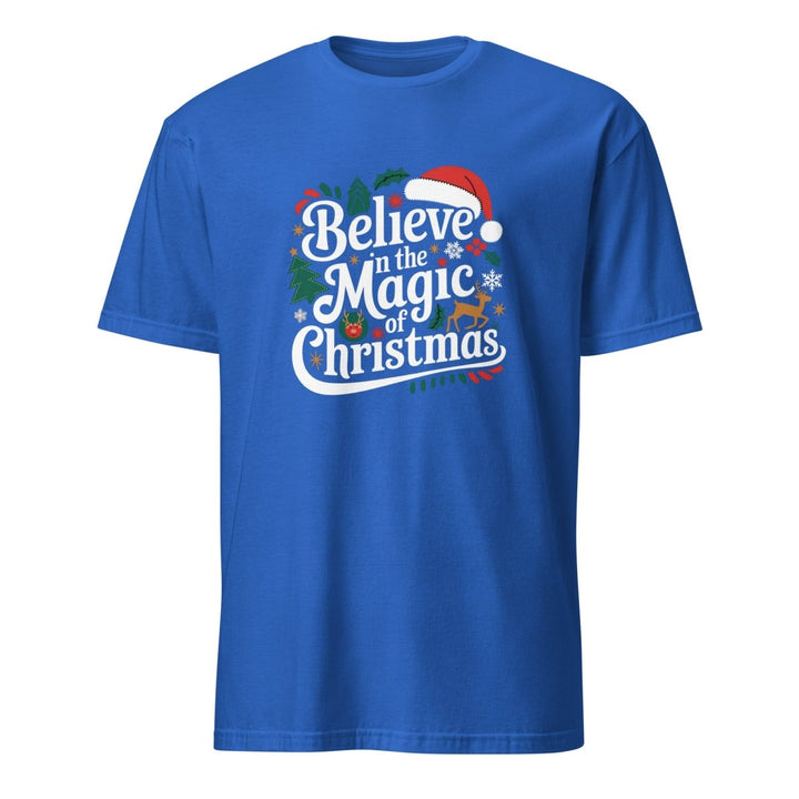 Believe in Christmas Magic Graphic Tee - Royal - S - ArtyKoala