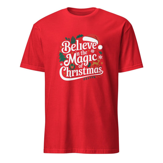 Believe in Christmas Magic Graphic Tee - Red - S - ArtyKoala