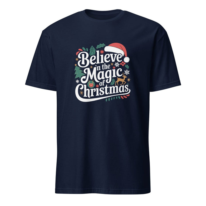 Believe in Christmas Magic Graphic Tee - Navy - S - ArtyKoala