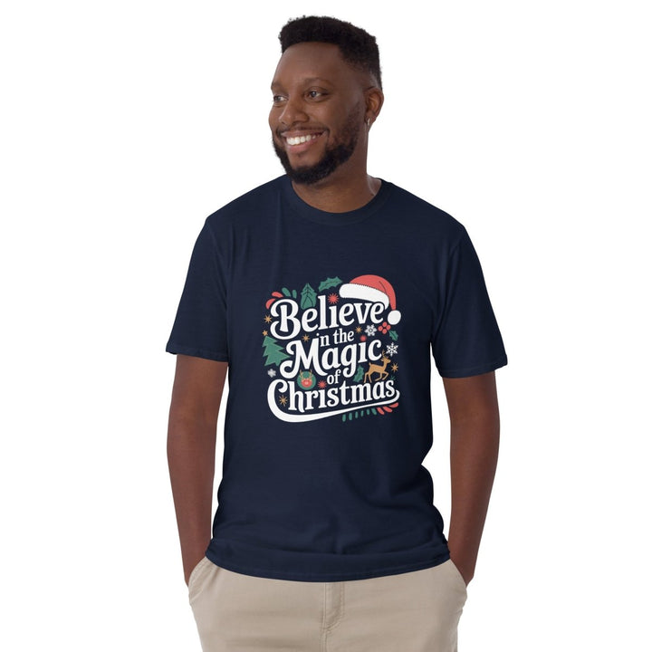 Believe in Christmas Magic Graphic Tee - Navy - S - ArtyKoala
